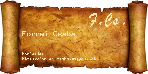 Forrai Csaba névjegykártya