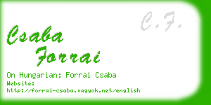 csaba forrai business card